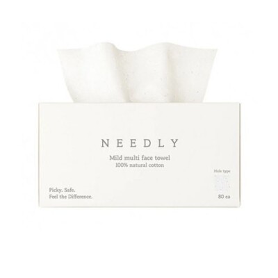NEEDLY Mild Multi Face Towel 100% Natural Cotton 1 Pack (80ea)