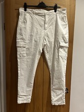 Ladies Primark Cream/White Cargo Trousers Size UK 20 Eur 48.