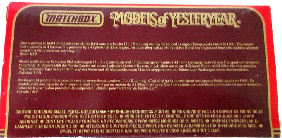 Matchbox Y - 31 MODELS OF YESTERYEAR 1931 MORRIS COURIER NEW - Image 3 of 3