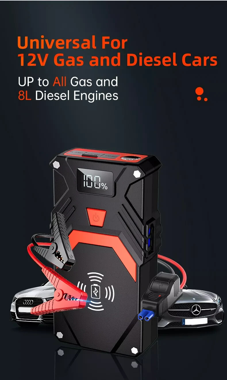 2500A 12V Ultrasafe Portable Lithium Jump Starter, Car Battery Booster Pack eBay