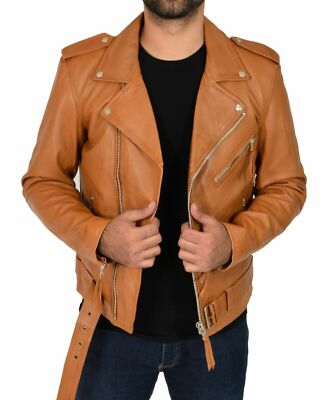 Designer New Men's Leather Jacket 100% Lambskin Slim Fit Biker Cafe Racer Jacket