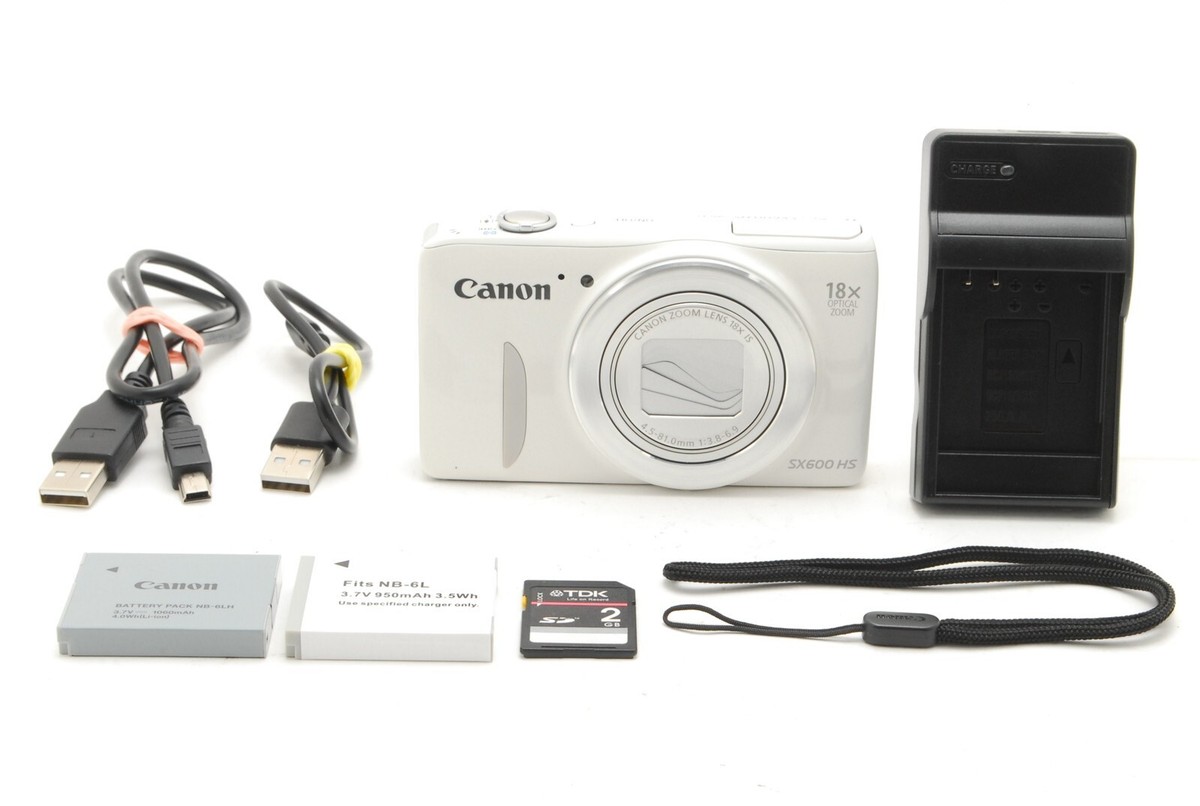 MINT w/SD] Canon PowerShot SX600 HS Compact Digital Camera White 