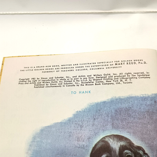 Verified "A" 1st Edition Antique 1952 The LITTLE GOLDEN BOOK OF DOGS #131 - Afbeelding 5 van 8