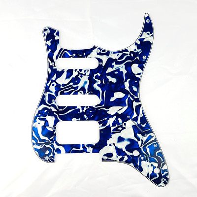 D'Andrea 4-Ply 11-Hole Stratocaster Pickguard HSS Coil Blue Swirl Pearl