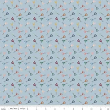 By The Yard, Sewing Scissors Blue, Riley Blake, $3.99 Ships ANY Amount Of Fabric