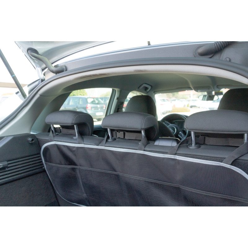 Organizer Bagagliaio Auto Borsa Baule Sedile a 4 Tasche Portaoggetti Nero Lampa - Miniatura 4