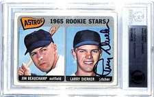 1965 Topps LARRY DIERKER Signed Auto Astros Rookie Card #409 Beckett BAS Slabbed