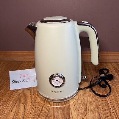 Longdeem Green Electric Kettle Quick Heating Water Boiler With Thermometer