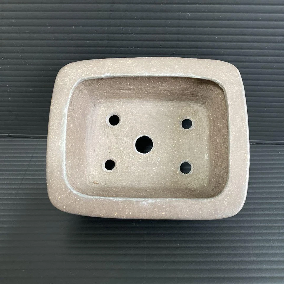 Japanese Bonsai pot TOKONAME IKKO-DO Rectangular shape W11.9cm H4.9cm Unglazed - Image 4 of 4