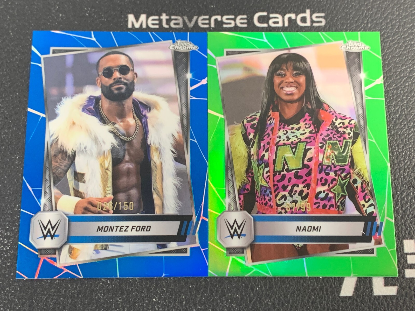 2025 Topps Chrome WWE Naomi Montez Ford Green /99 Lot*2