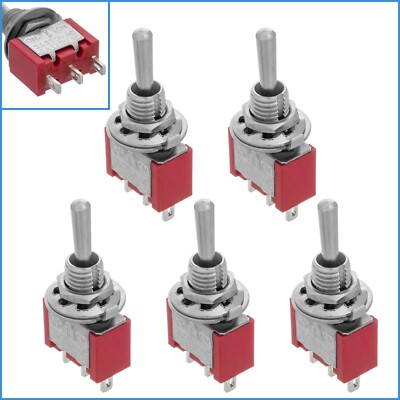 5pcs Toggle Switch Panel 1 Pole SPDT 2A 250V (On)-Off-(On) Momentary MTS-123