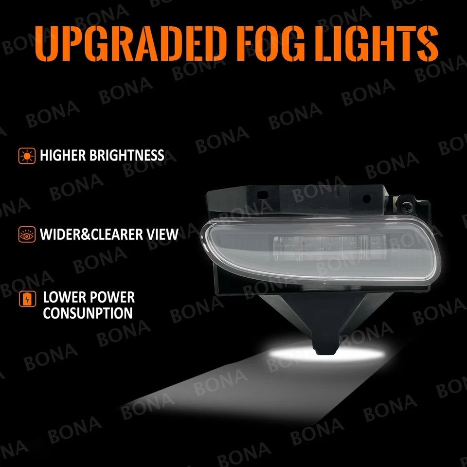 Pair For 1999-2004 Ford Mustang LED Fog Lights Front Bumper Lamps Clear Lens - Изображение 4 из 4