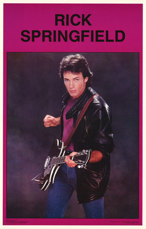 POSTER: MUSIC: RICK SPRINGFIELD WITH GUITAR     #15-212