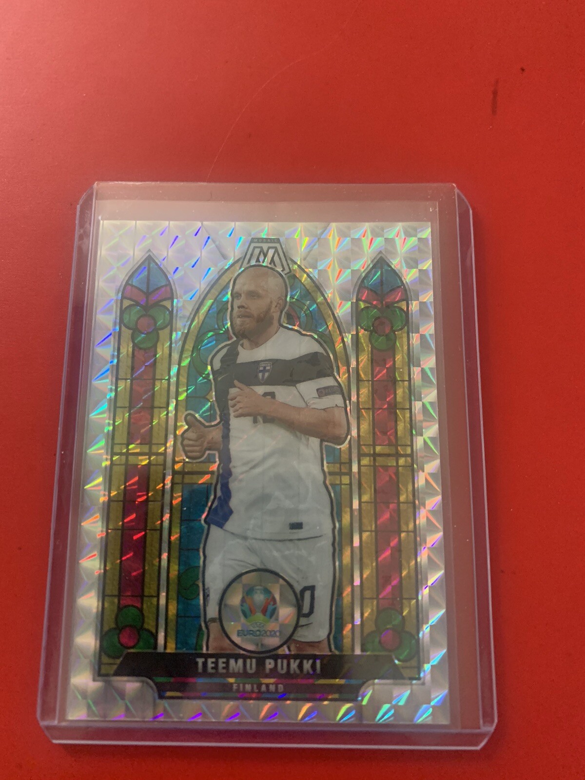 2021-22 Mosaic Uefa Euro Soccer Teemu Pukki stained glass case hit🔥Norwich City