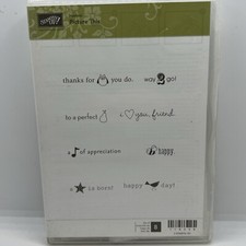 Stampin Up "Picture This" Cling Rubber Stamp Set Of 8 Sayings Expressions NEW
