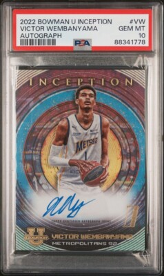 🔥 2022-23 Bowman U Inception Autograph Victor Wembanyama RC Card