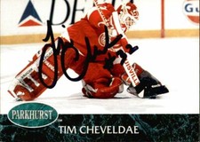 Tim Cheveldae Signed Auto 1992-93 Parkhurst card Detroit Red Wings