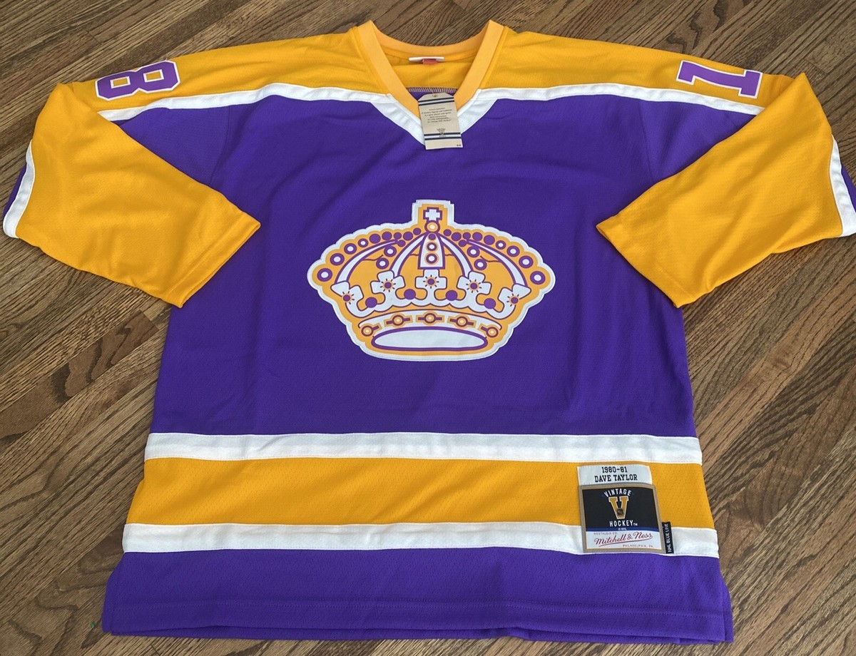Men's Mitchell & Ness Dave Taylor Purple Los Angeles Kings Jersey