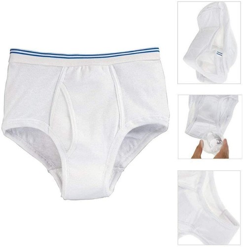 Slip Per Incontinenza Con Bottoni E Tasca Porta Assorbente Bianco Taglia 5  | eBay