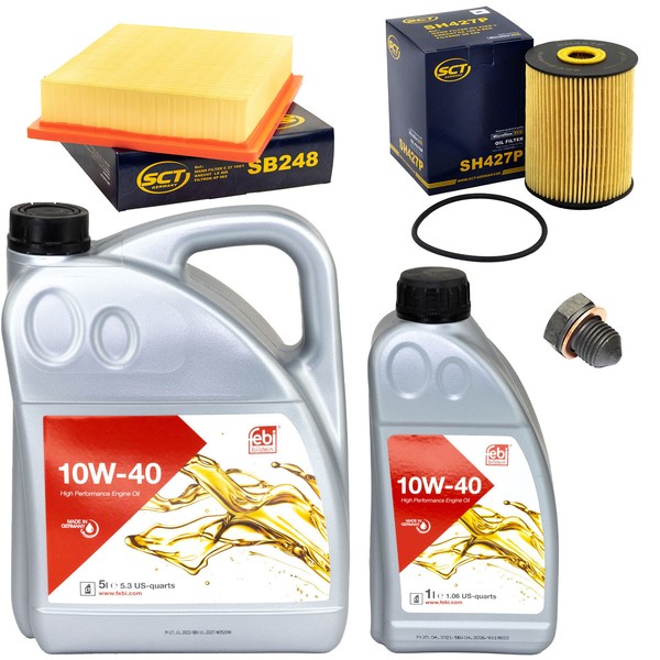 MotoröL Filter Set 10W-40 6 Liter + ÖLablassschraube FüR VW Golf III Vento 2.8-image