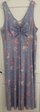 Vintage Shadowline Long Nightgown Butterfly Floral Print Keyhole Bodice Women 1X