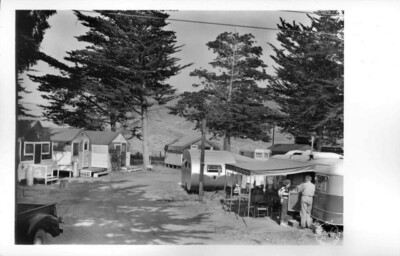 Camp and Trailer Park, Cayucas, California 1950s OLD PHOTO