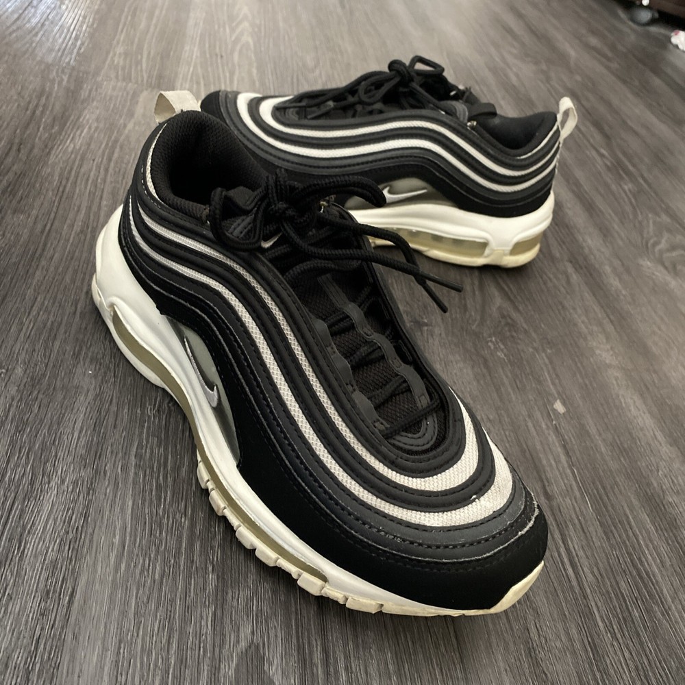Nike Womens Air Max 97 Black White Pre-Owned Size 6.5 Sneakers