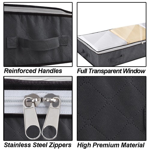 2PCS Underbed Storage Bag Organizer 90L Large Capacity Storage Box with Handle - Picture 10 of 17