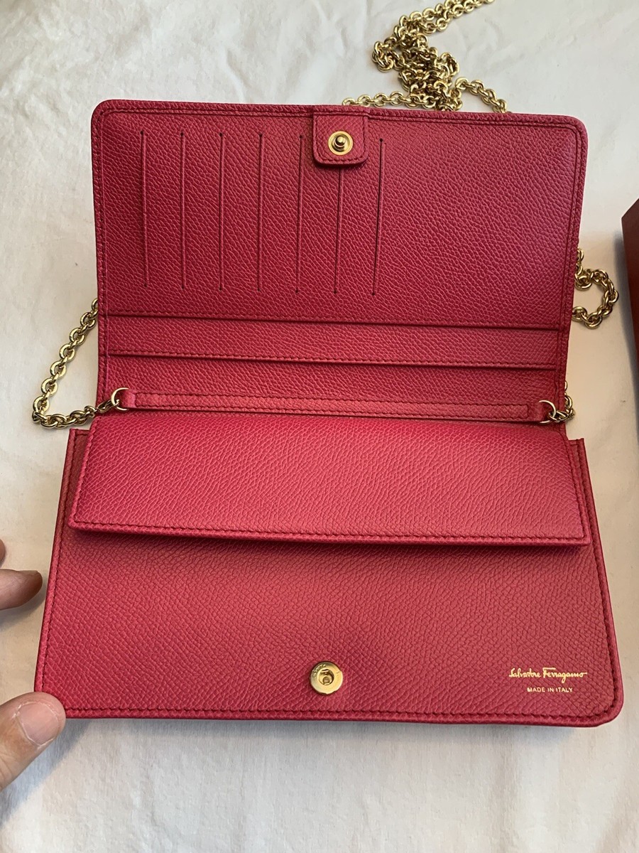 New Auth Salvatore Ferragamo Women Bag Purse Wallet On Chain
