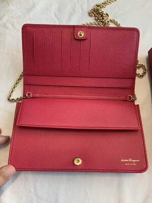 New Auth Salvatore Ferragamo Women Bag Purse Wallet On Chain