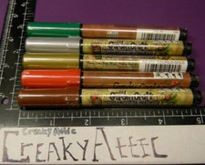 5 TERRA COTTA GARDEN ACRYLIC MARKERS GOLD RED WATER BASED MARVY NEW CREAKYATTIC