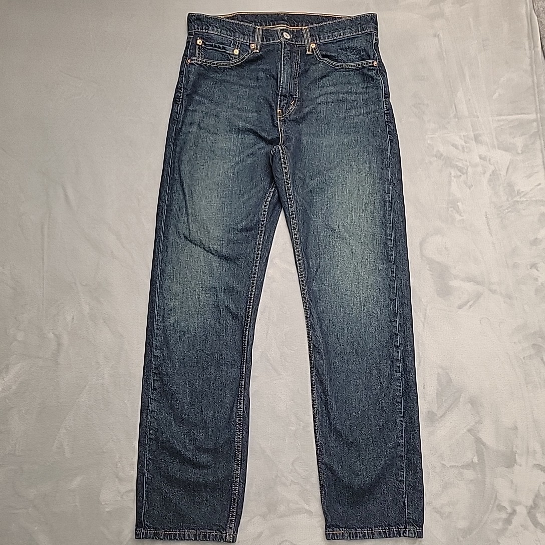 33x32 Blue 505 Denim Regular Fit Straight Leg Cotton Medium 