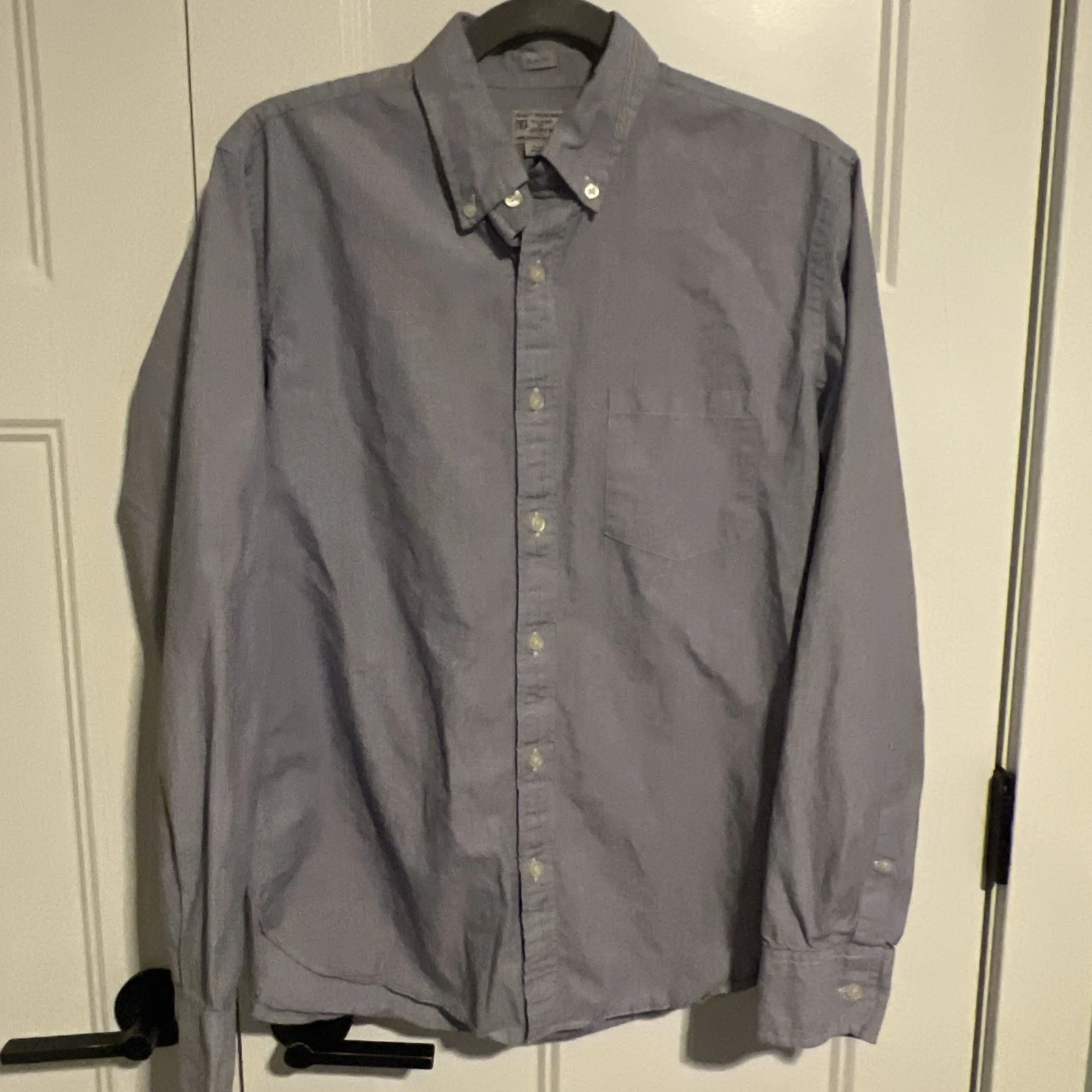 J. Crew Button Down Slim Fit Shirt Men’s Medium Blue White Stripe Preppy
