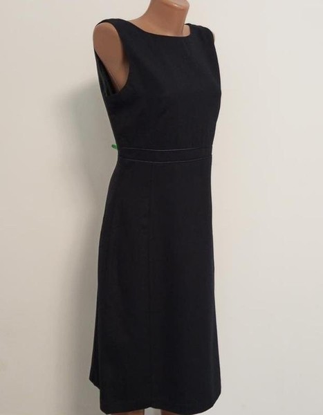 Women Laura Ashley Dress Navy Wool L