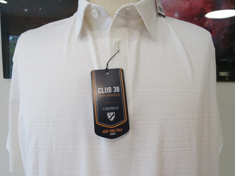 Men's Cremieux Club 38 White Moisture Wick Poly Polo Shirt XL 53" NWT $75