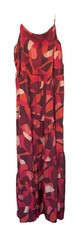 Nine West Women Maxi Dress Sz L Pink, Orange, Red Color Coastal BOHO