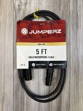 Jumperz JGM5 Gold Line XLR Microphone Cable 5FT Made in USA Pro Audio NEW