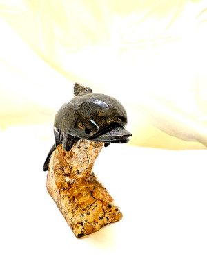 Dolphin Marble Stone Sculpture Figurine Hand Carved