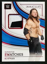 2023 Panini Immaculate WWE AJ Styles Superstar Swatches Memorabilia Red /25 SSP