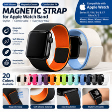 Magnetic Silicone Strap for Apple Watch Band 40mm 41mm 42mm 44mm 45mm 46mm 49mm