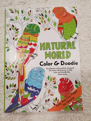 Natural World Color And Doodle Adult Coloring Book,  2016 Made In USA