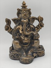 Ganesha Statue Dekofigur Bronzeoptik Indoor Outdoor Bali Gott Glücksbringer 25cm