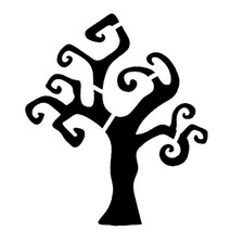 Really Great Stencils, Mini Spooky Tree Stencil 3", Halloween, Face Painting Old
