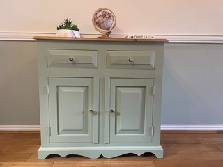 Solid Pine Upcycled Sideboard Sage Green Cupboard Rustic Farmhouse Cabinet