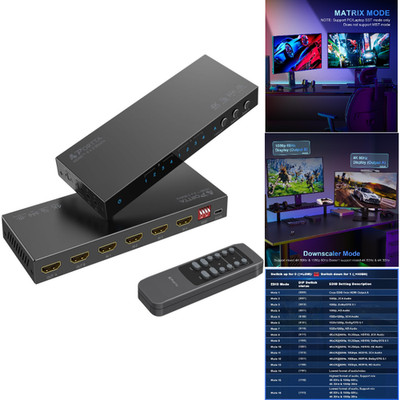 HDMI Matrix 4x2 4K 60Hz 2 Ausgänge Audio Extractor ARC EDID