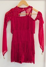 Weissman Dance Crystal Cold Shoulder Fringe Dress La La La Style 16727 Child L