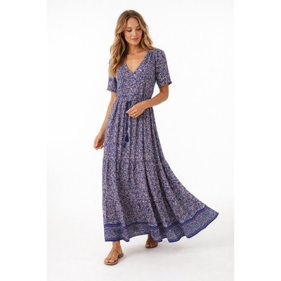 Faherty Orinda Maxi Dress Monserrat Border Size XS | eBay
