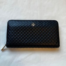 Tory Burch Toryburch Leather Round Zipper Long Wallet Black Limited Edition Wall