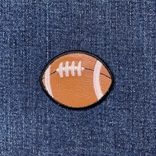 Vinyl Football Applique Patch - Embroidered Sports Ball Badge 2" Iron On 