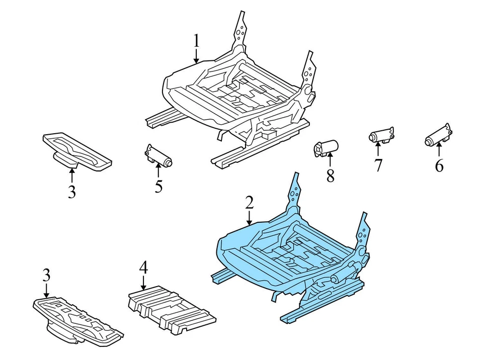 2009-2016 BMW Z4 - Front Right SEAT Frame RAIL SET 9176158 - Image 4 of 4